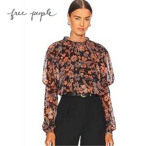 Free People Clarissa Floral Print Top